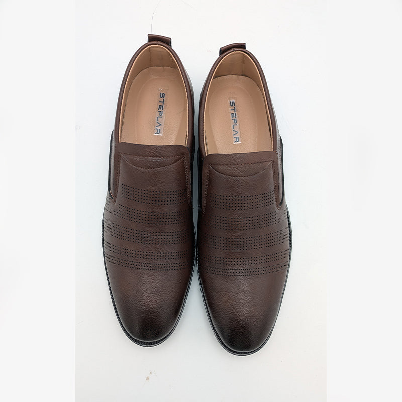 Men's Breathable Perforated Formal Slip-On Shoes
