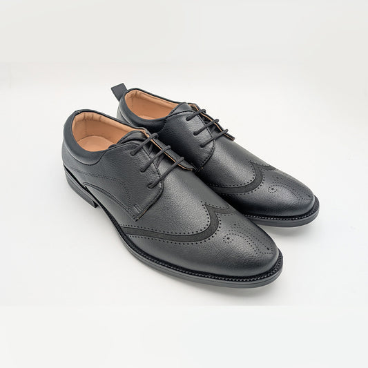 Men's Formal Lace-Up Dress Shoe with Brogue Detailing