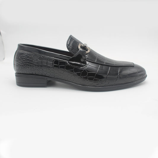 Men's Patent Finish Croc-Texture Formal Shoe