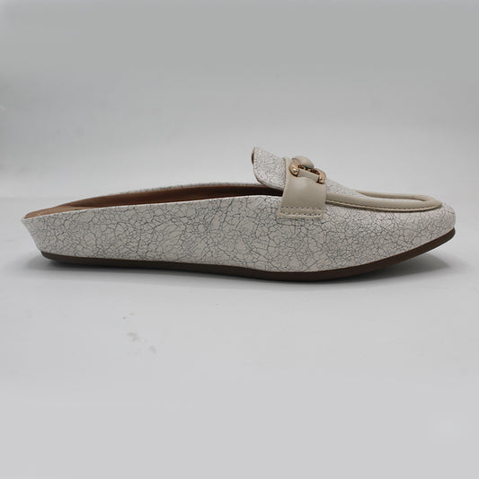 STEPLAR Cracked-Effect Buckle Mule