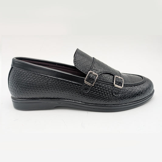 Men's Exotic Textured Monk Strap Slip-On