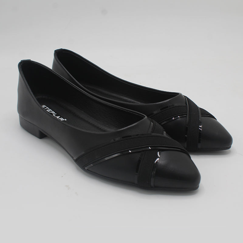 STEPLAR Elegant Pointed Cross-Strap Flat