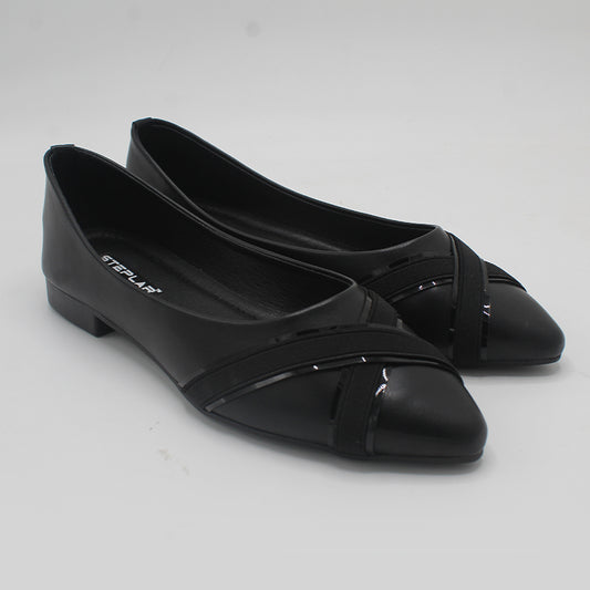 STEPLAR Elegant Pointed Cross-Strap Flat