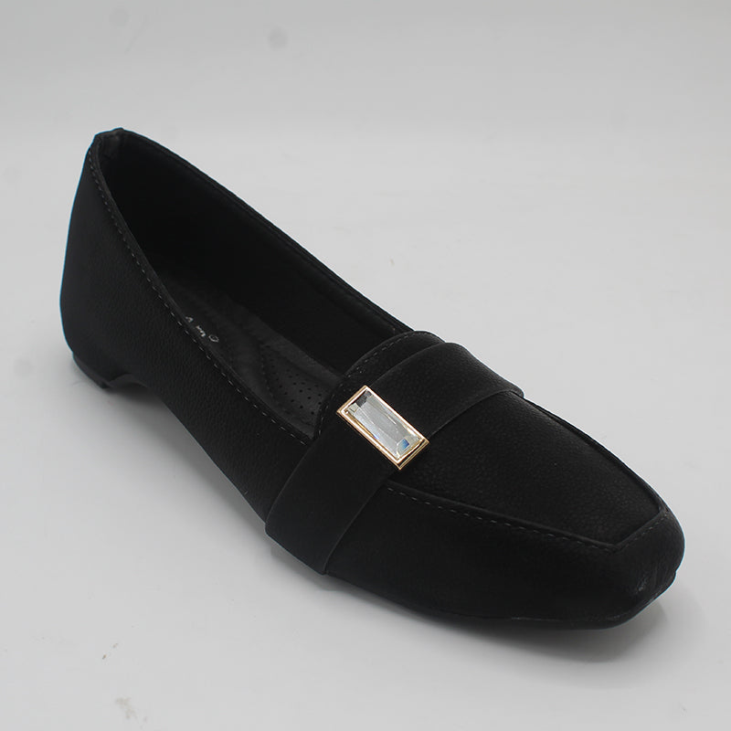 STEPLAR Squared-Toe Jewel Accent Flat