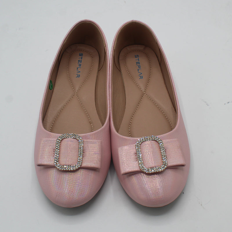 STEPLAR Metallic Rhinestone Buckle Flat
