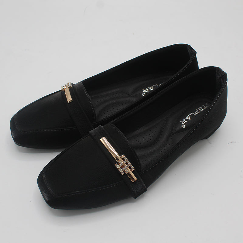 STEPLAR Squared-Toe Gold Bar Flat