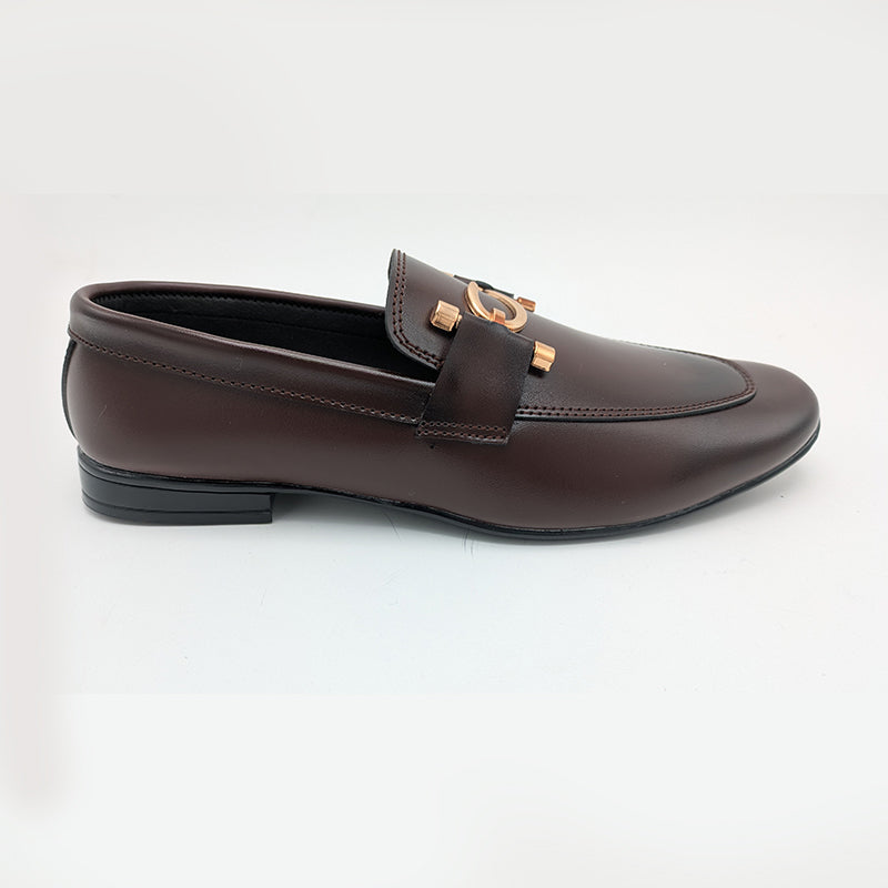 Men's Formal Mocha Dress Shoe with Gancini-Style Hardware