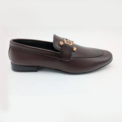 Men's Formal Mocha Dress Shoe with Gancini-Style Hardware