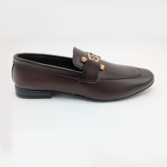 Men's Formal Mocha Dress Shoe with Gancini-Style Hardware