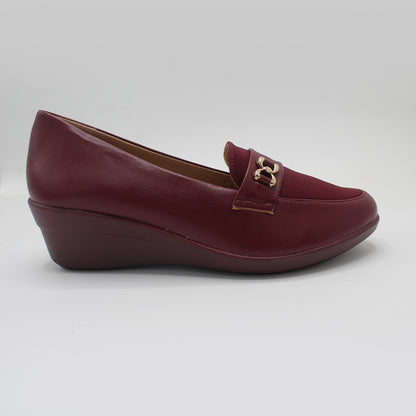 STEPLAR Burgundy Comfort Wedge Loafer