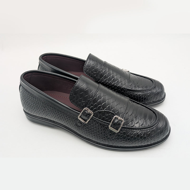 Men's Exotic Textured Monk Strap Slip-On