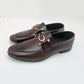Men's Formal Mocha Dress Shoe with Gancini-Style Hardware