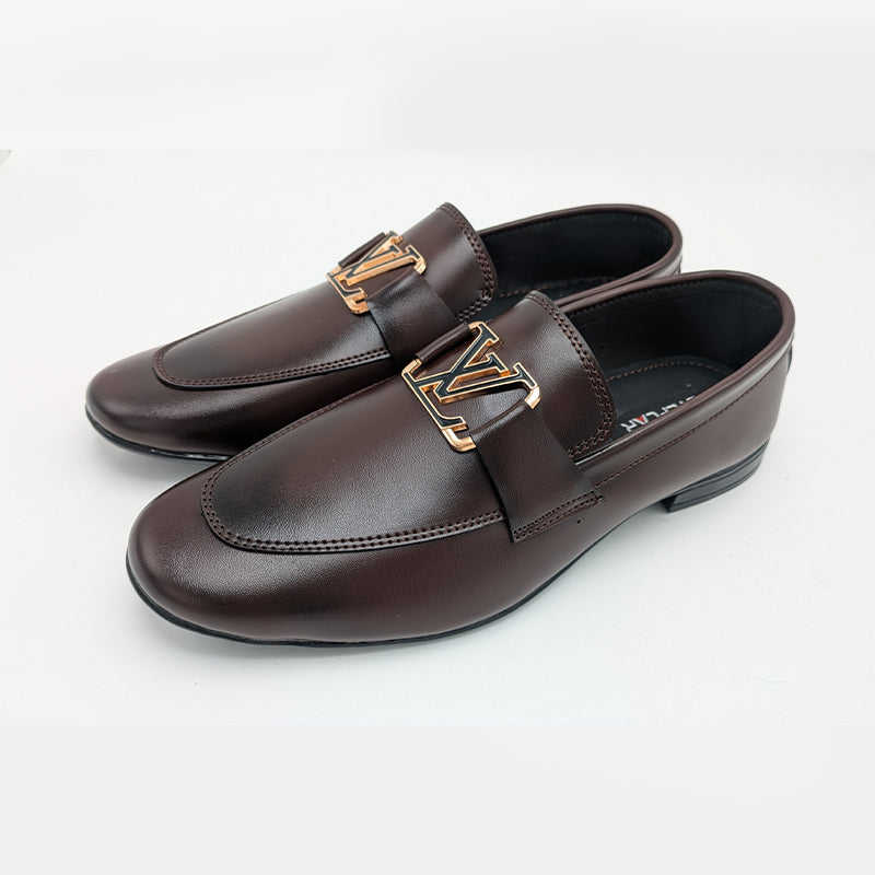 Men's Elite Formal Slip-On Dress Shoe with Monogram Buckle