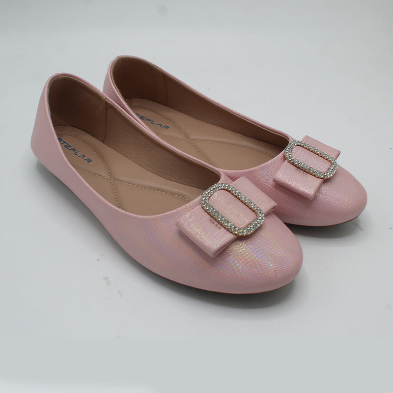 STEPLAR Metallic Rhinestone Buckle Flat
