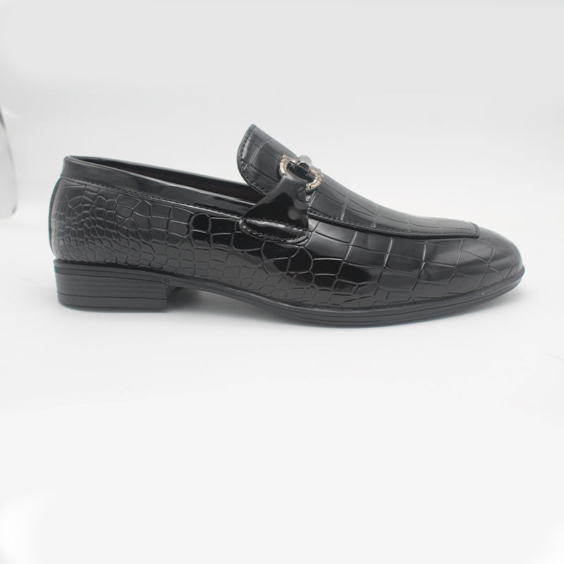 Men's Patent Finish Croc-Texture Formal Shoe