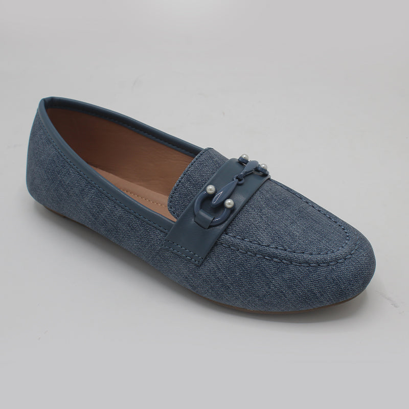 STEPLAR Textured Denim-Look Pearl Flat