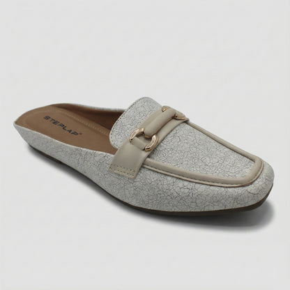 STEPLAR Cracked-Effect Buckle Mule