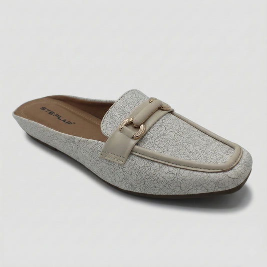 STEPLAR Cracked-Effect Buckle Mule
