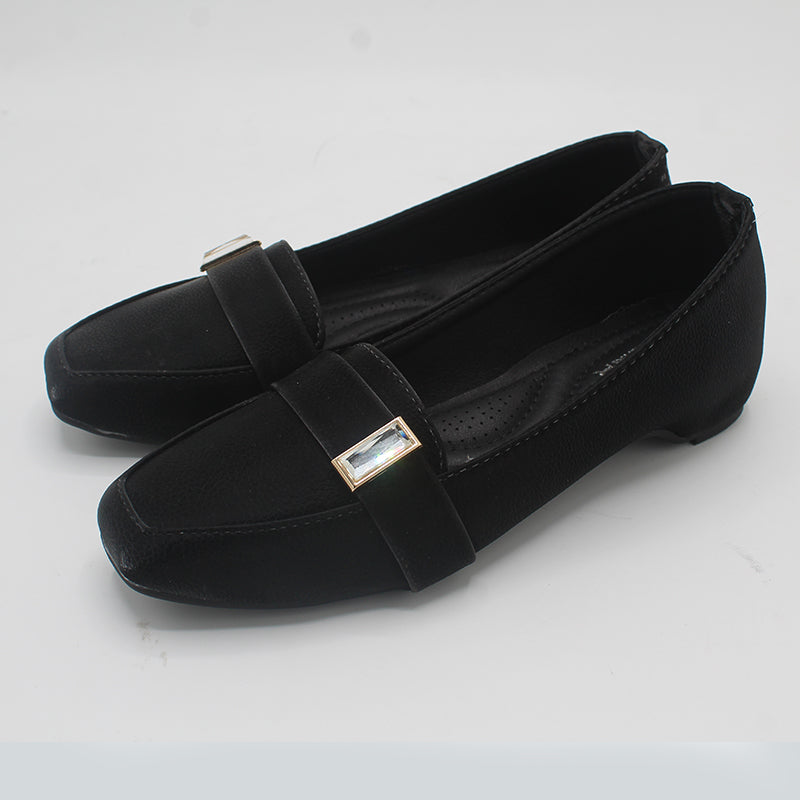 STEPLAR Squared-Toe Jewel Accent Flat