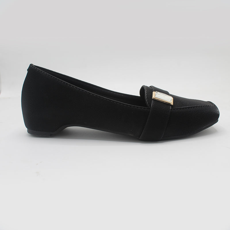 STEPLAR Squared-Toe Jewel Accent Flat