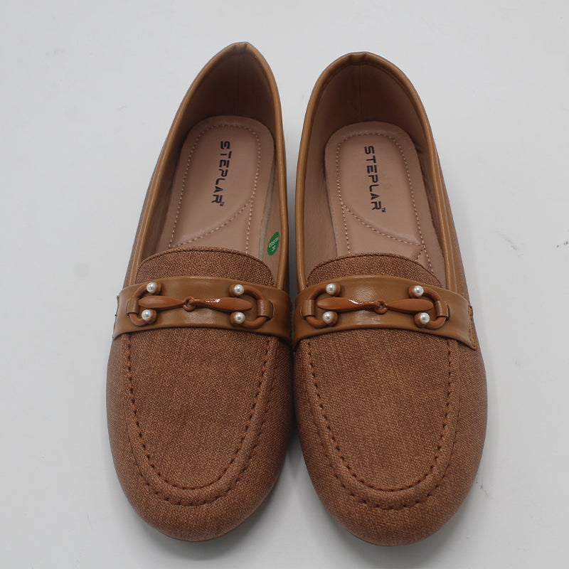 STEPLAR Textured Denim-Look Pearl Flat