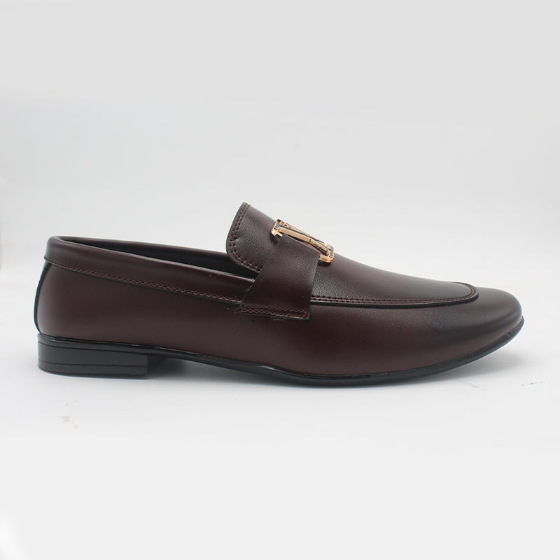 Men's Elite Formal Slip-On Dress Shoe with Monogram Buckle
