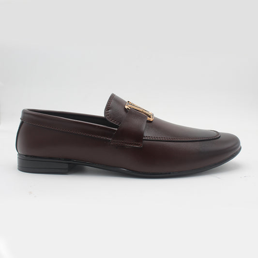 Men's Elite Formal Slip-On Dress Shoe with Monogram Buckle