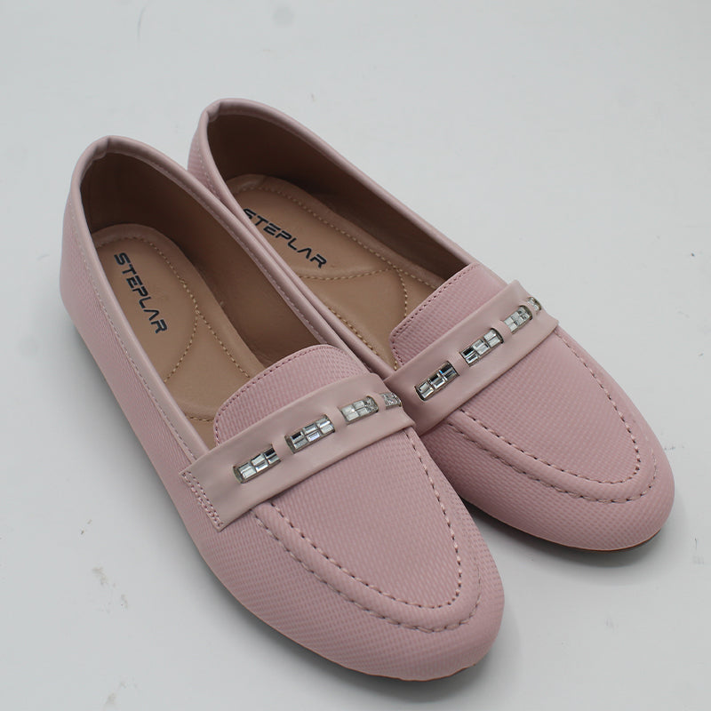 STEPLAR Quilted Pink Jewel Accent Flat