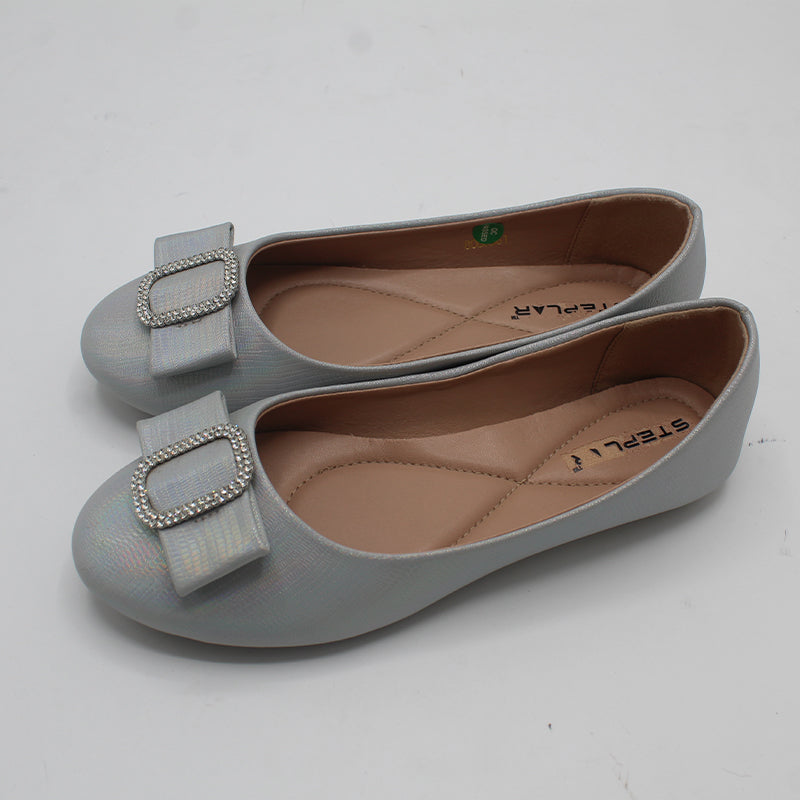 STEPLAR Metallic Rhinestone Buckle Flat