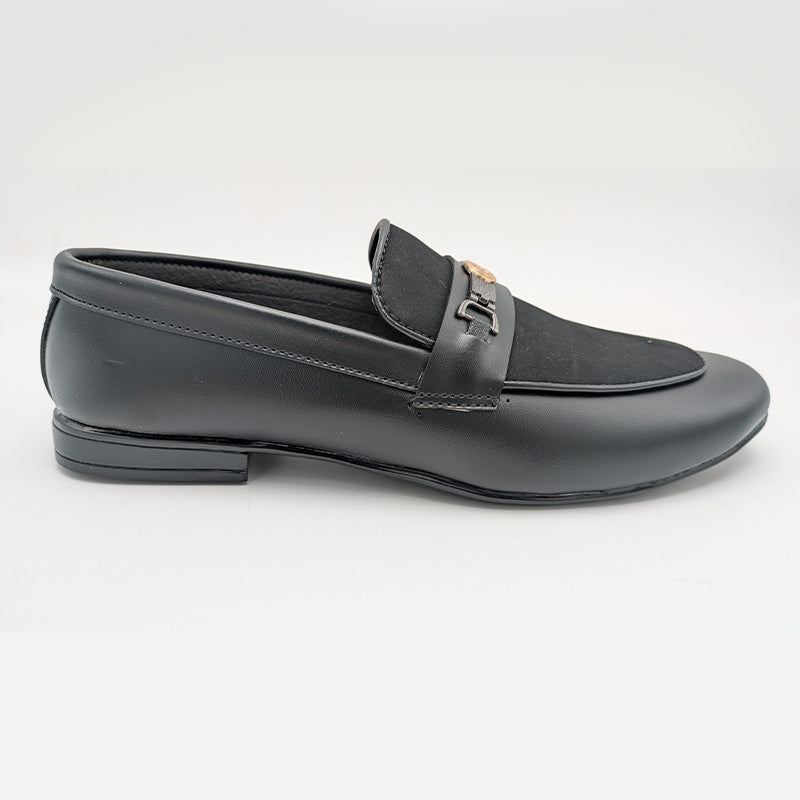 Men's Dual-Tone Brown & Black Dress Shoe with Interlocking Buckle