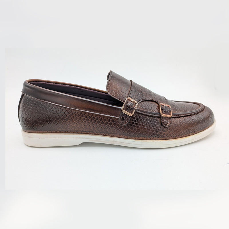 Men's Exotic Textured Monk Strap Slip-On