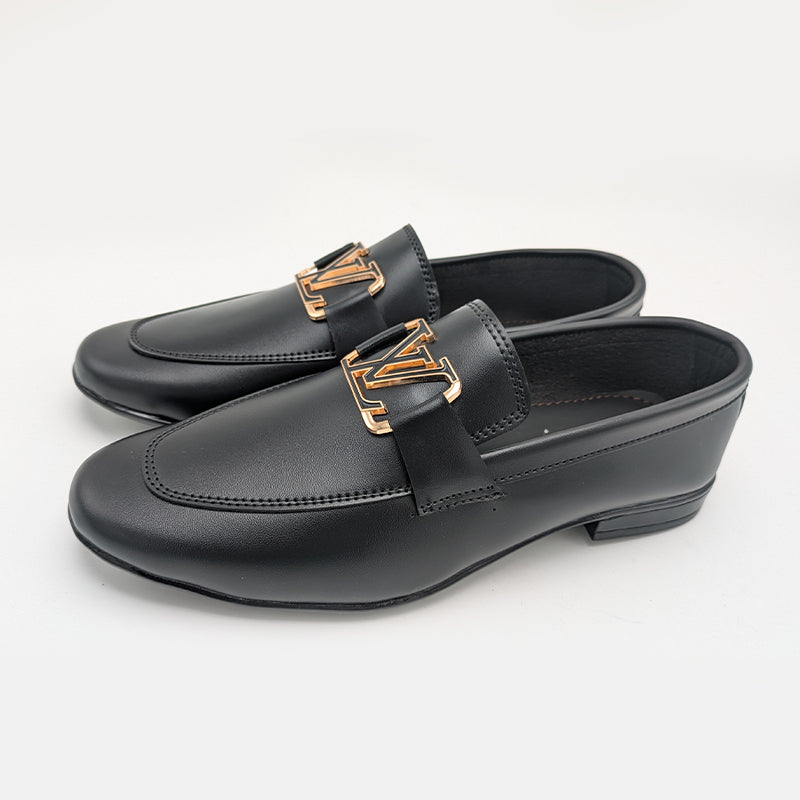 Men's Elite Formal Slip-On Dress Shoe with Monogram Buckle