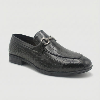 Men's Patent Finish Croc-Texture Formal Shoe