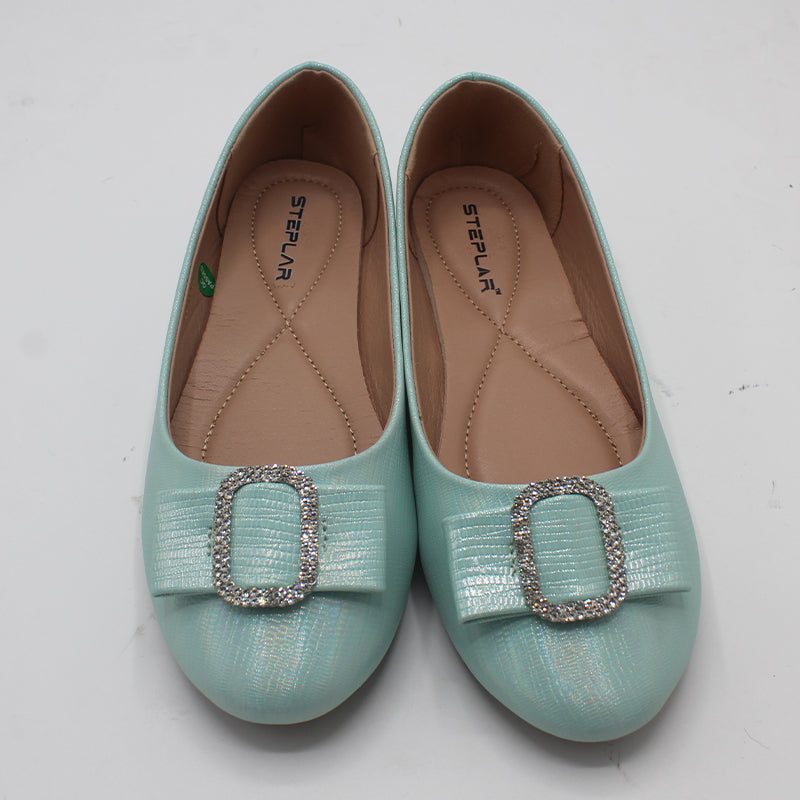 STEPLAR Metallic Rhinestone Buckle Flat