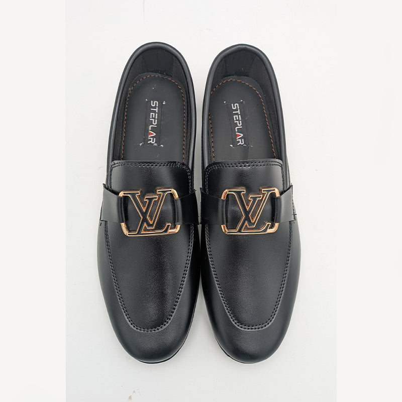 Men's Elite Formal Slip-On Dress Shoe with Monogram Buckle