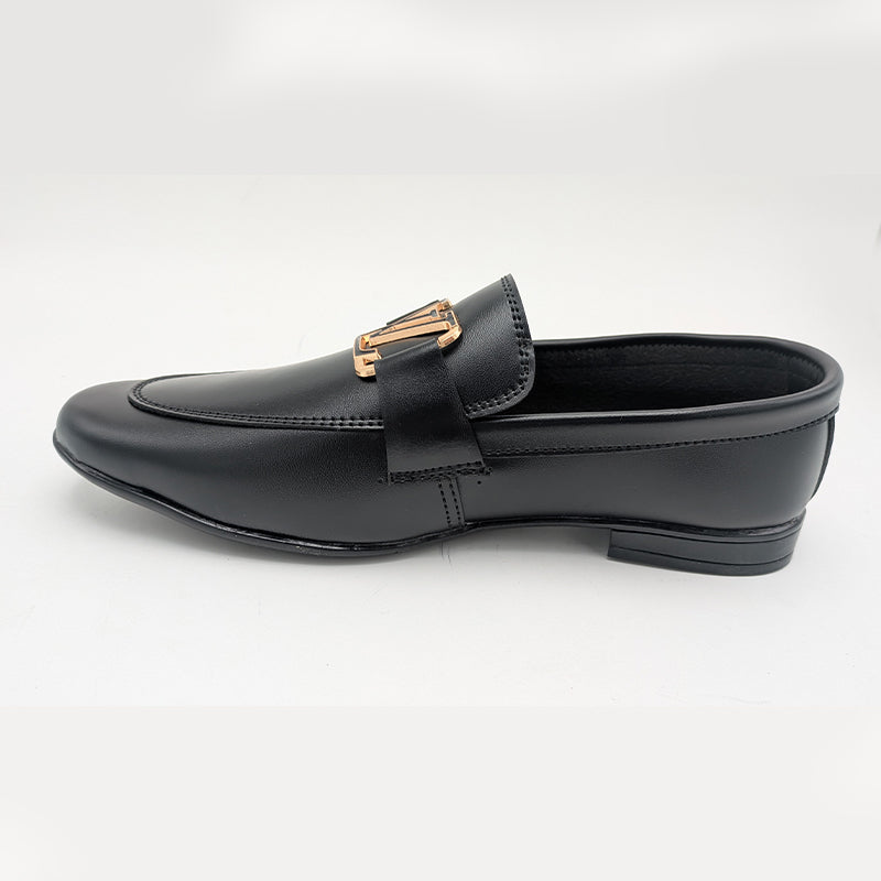 Men's Elite Formal Slip-On Dress Shoe with Monogram Buckle