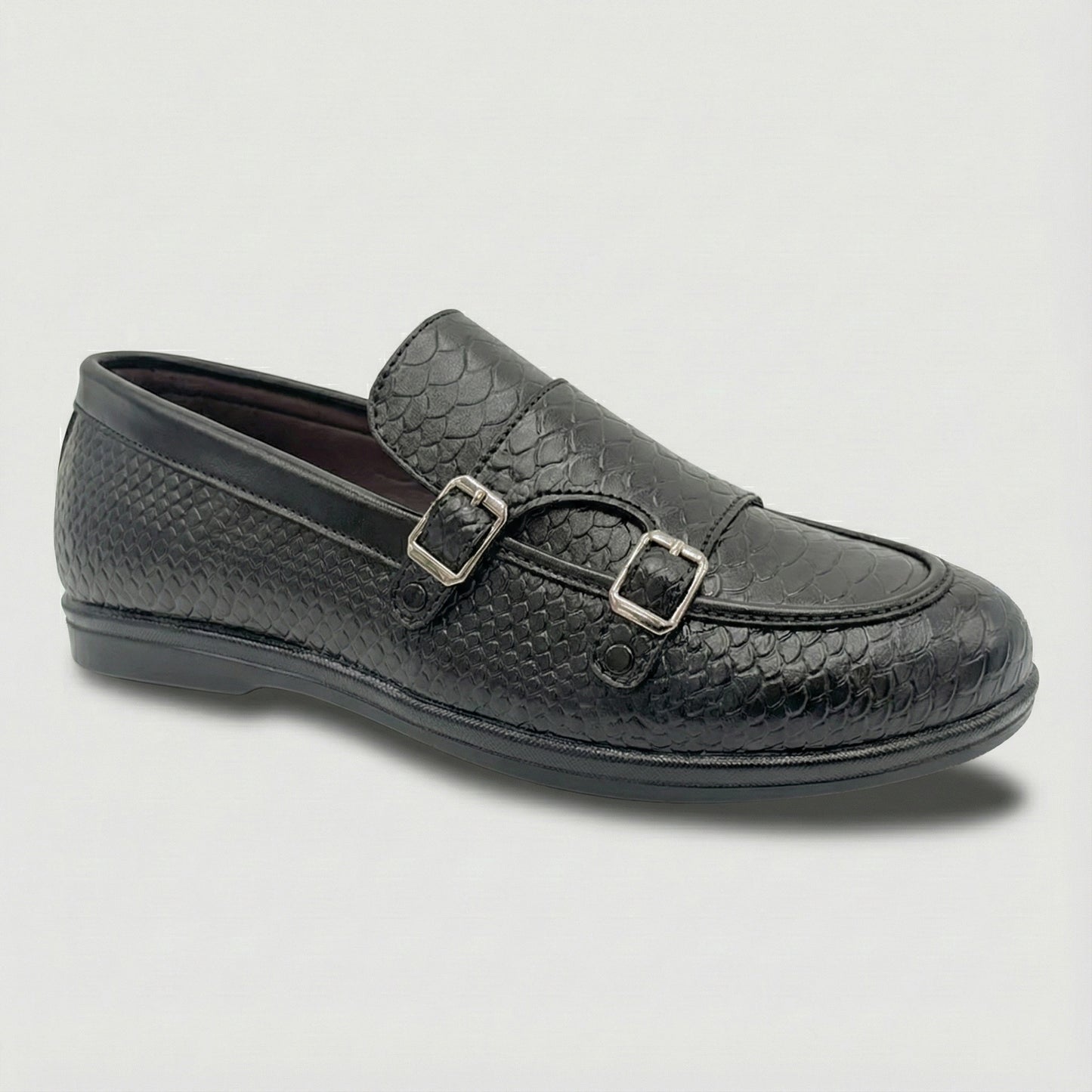 Men's Exotic Textured Monk Strap Slip-On